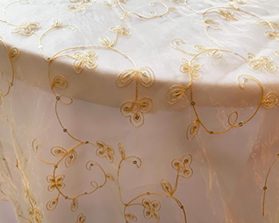 Sheer Embroidered Overlay 85" x 85" Rental