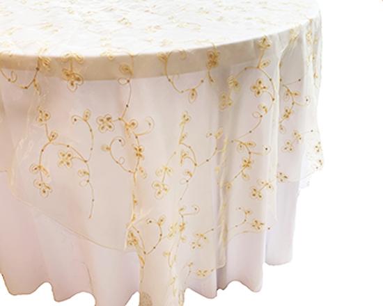 Sheer Embroidered Overlay 85" x 85" Rental