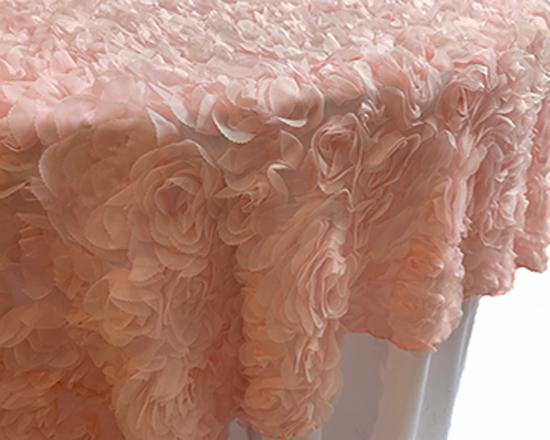 Chiffon Rosettes 85" Square Rental