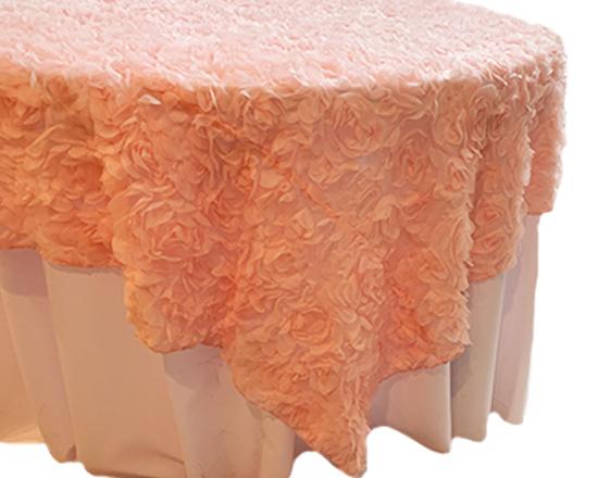 Chiffon Rosettes 85" Square Rental