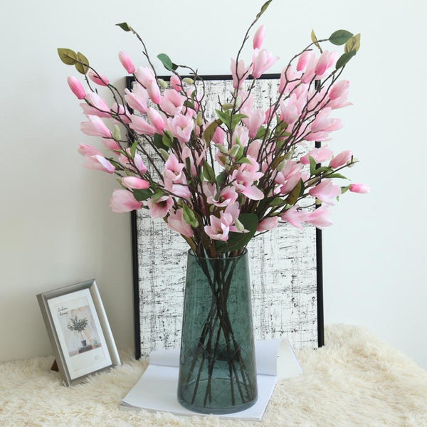 Silk Magnolia Flowers - 5stems/bunch
