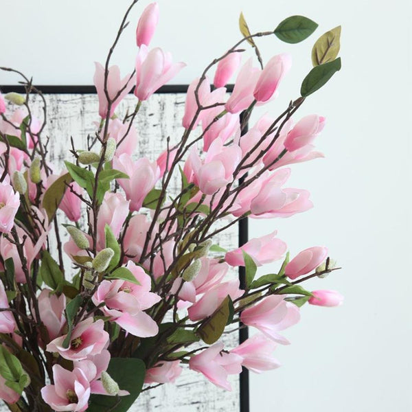Silk Magnolia Flowers - 5stems/bunch