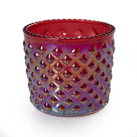 Red Iridescent Votive with Dots - Set of 6