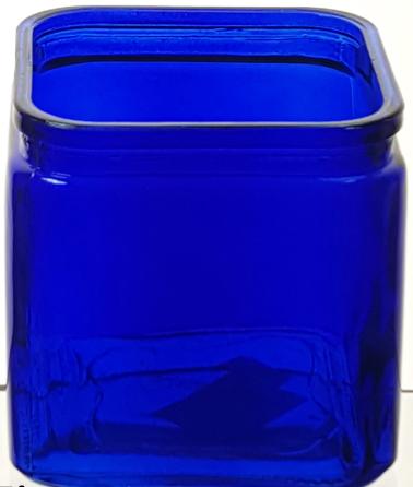 Cobalt Blue Glass Cube Vase - 4.75"
