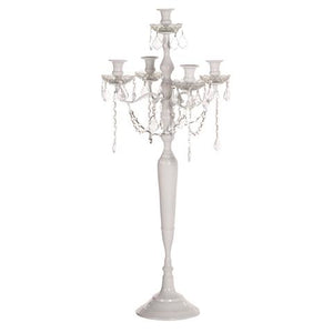 White Candelabra with Crystals