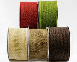 2.5 Inch Classic 100% Jute Burlap Loose Weave Ribbon with Wired Edge