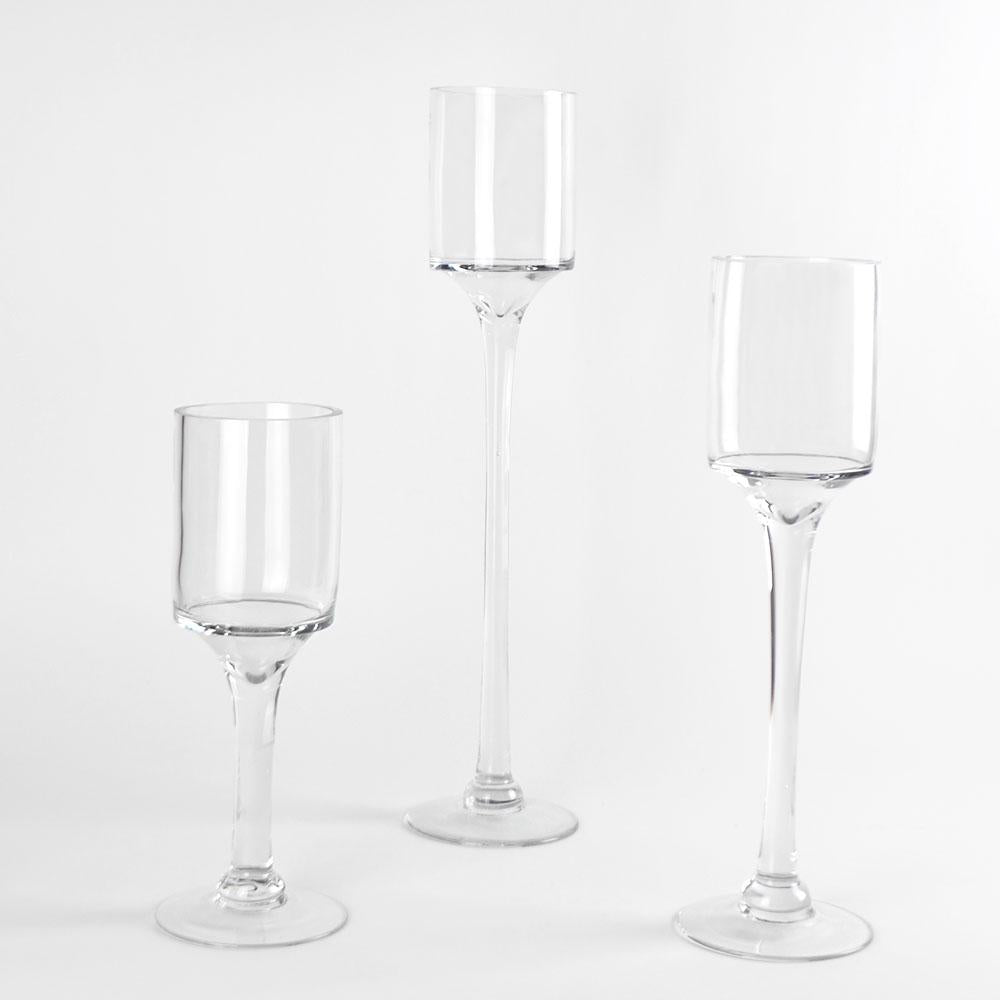 Trio of Stemmed Candle Holders For Rent