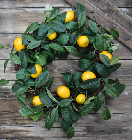 Faux Lemon Wreath - 22"