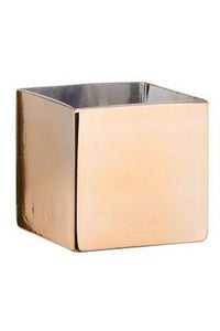 Gold Mirror Cube Vase - 5" Tall x 5" Wide