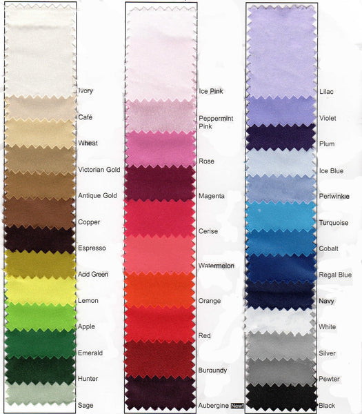 Satin Cloth 60 x 120" in White and Colors