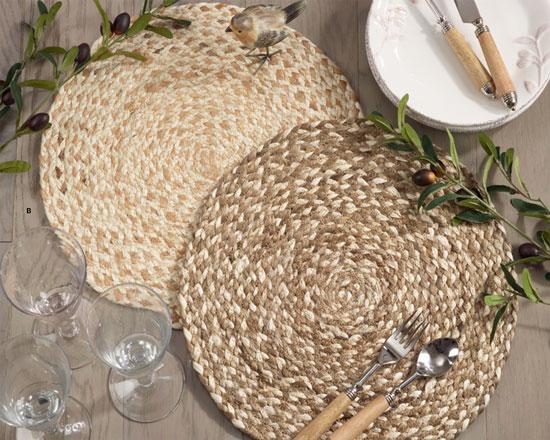Jute place mat Chargers Pack for Table Setting