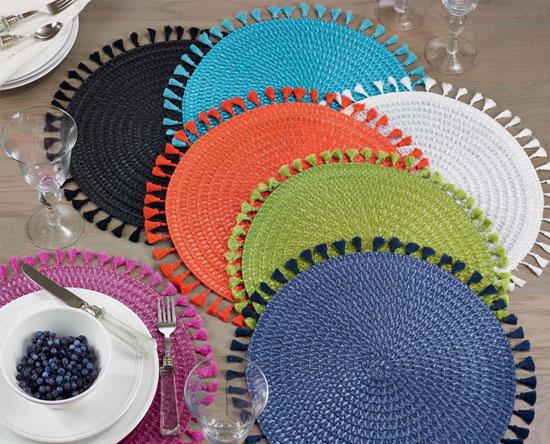 4 Pack of Tassels Place mats for Table Setting