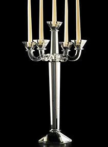 Square Cup Crystal Candelabra - 23.5"