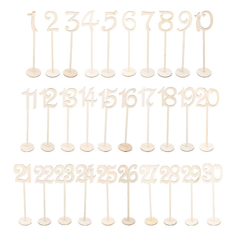 1-30 Wooden Table Numbers