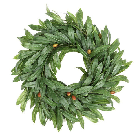 Faux Olive Leaf Wreath - 16"
