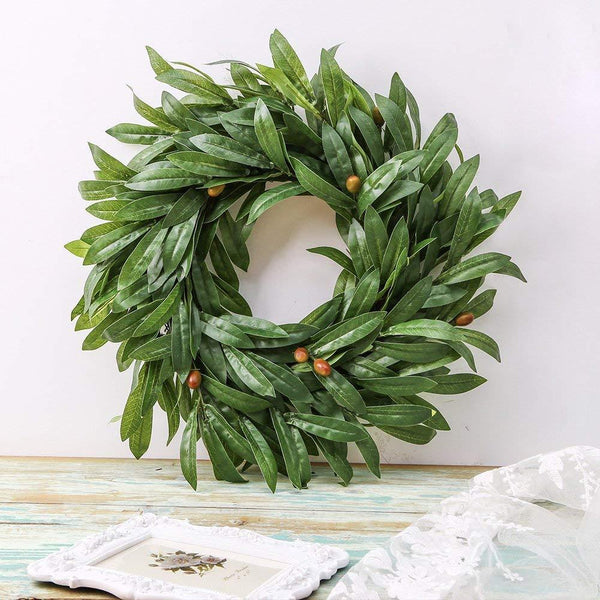 Faux Olive Leaf Wreath - 16"