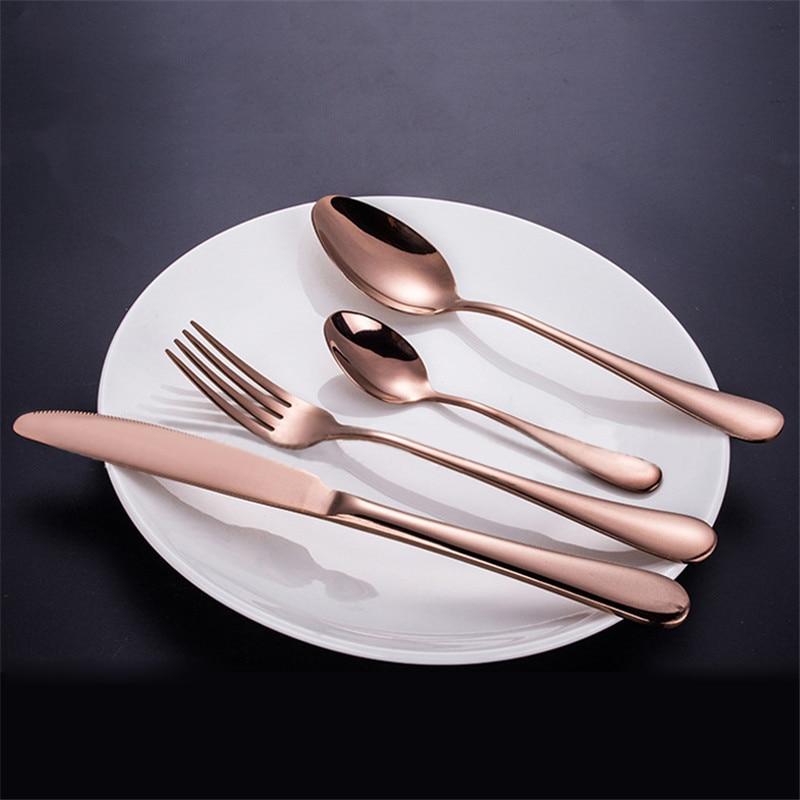 Stainless Steel Rosy Gold Cutlery 4Pcs/Set